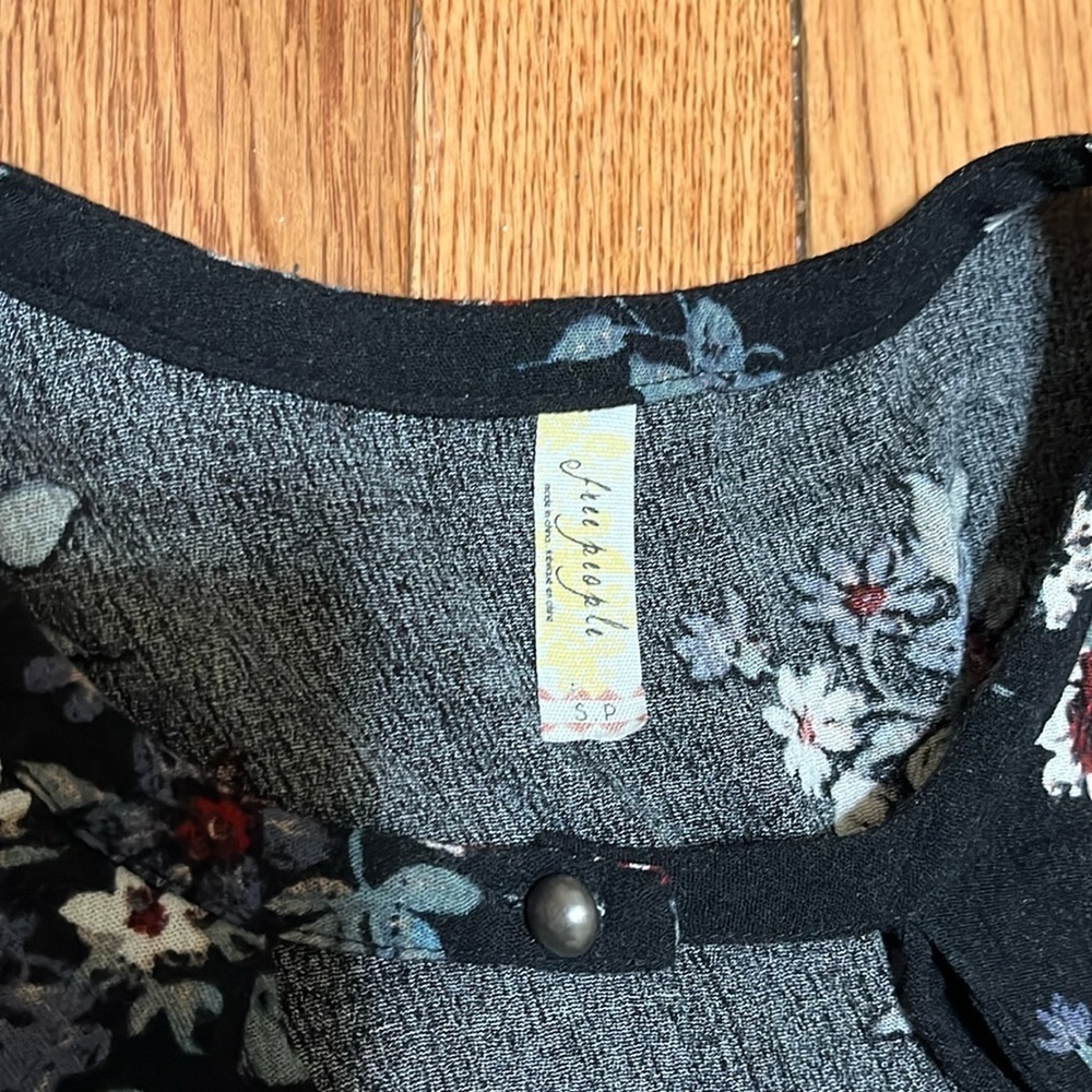 Free People Swing Out Of It Black Floral Dress Small - Picture 8 of 11
